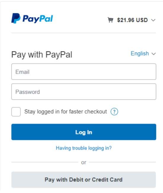 lựa chọn hình thức thanh toán qua PayPal / Master Card