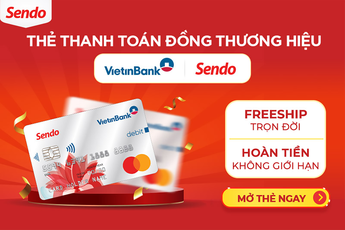 Thẻ tín dụng MasterCard Platinum VietinBank Sendo - Hoàn tiền không giới hạn