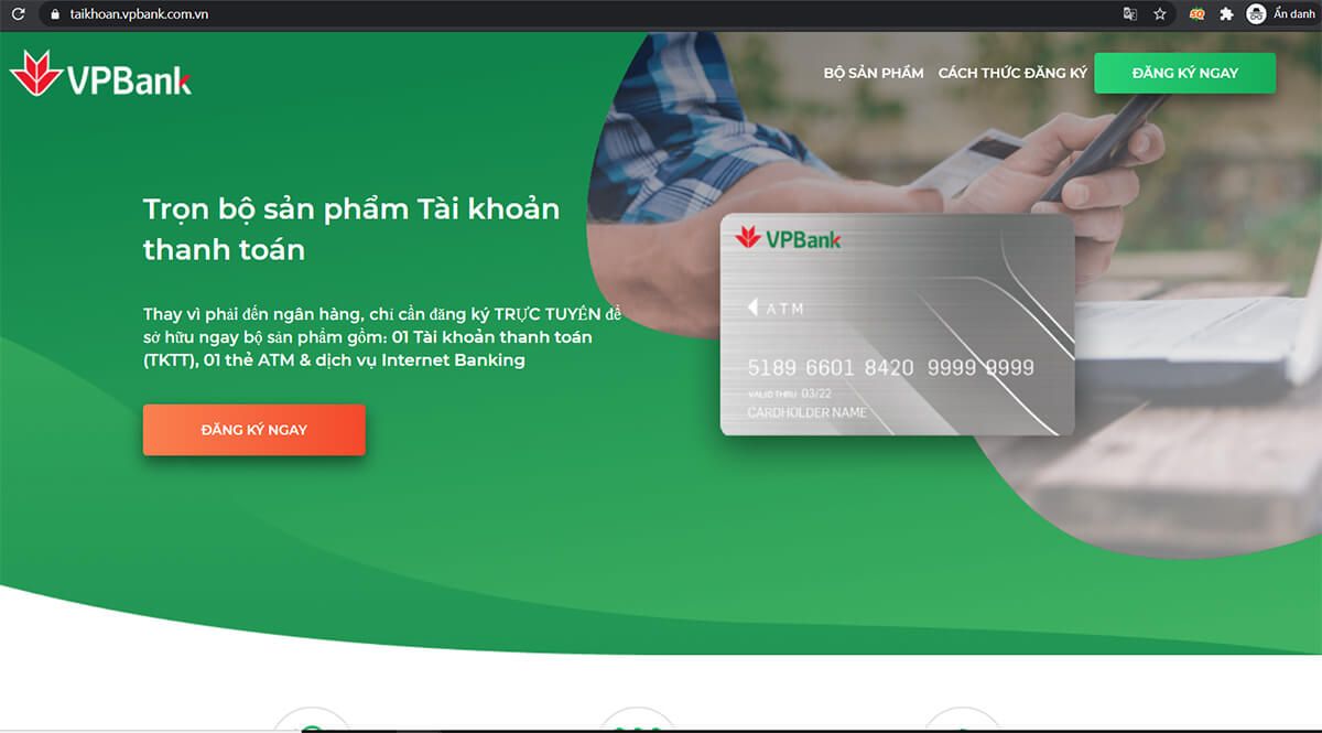 Đăng ký làm thẻ atm VPbank online